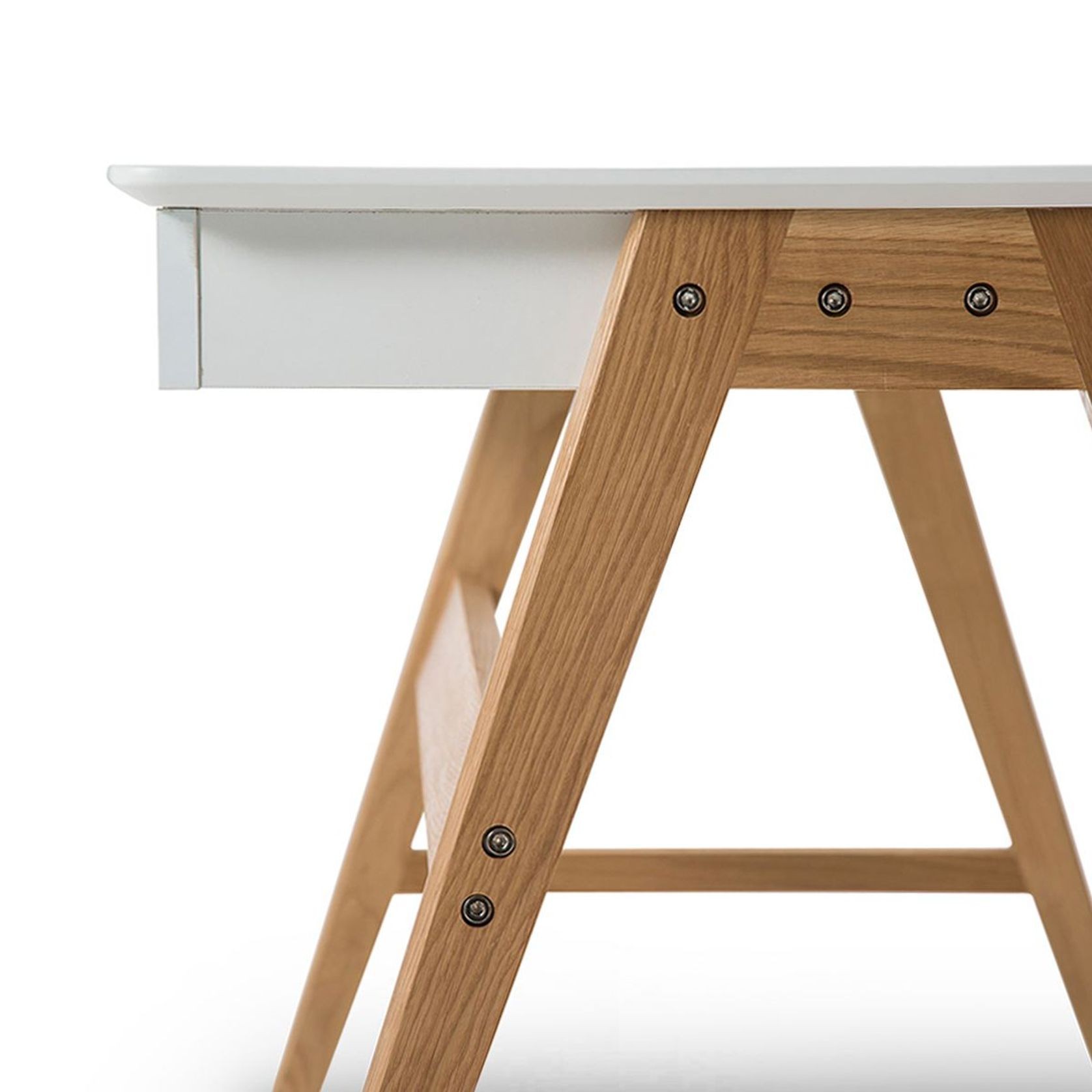 Aleksander 2 Drawer Writing Desk | White Oak gallery detail image