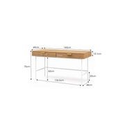 Kina Ripple Slatted Desk | 140cm | Natural Oak & White gallery detail image