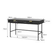 Kina Ripple Slatted Desk | 140cm | Black Oak gallery detail image