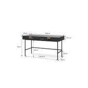 Kina Ripple Slatted Desk | 140cm | Black Oak gallery detail image