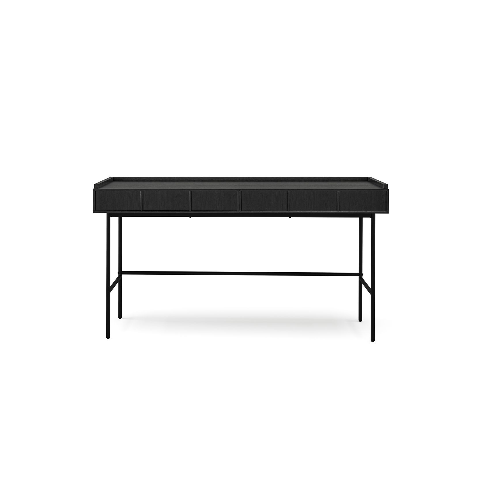 Linea 2 Drawer 140cm Desk Black Oak | L3 Home gallery detail image