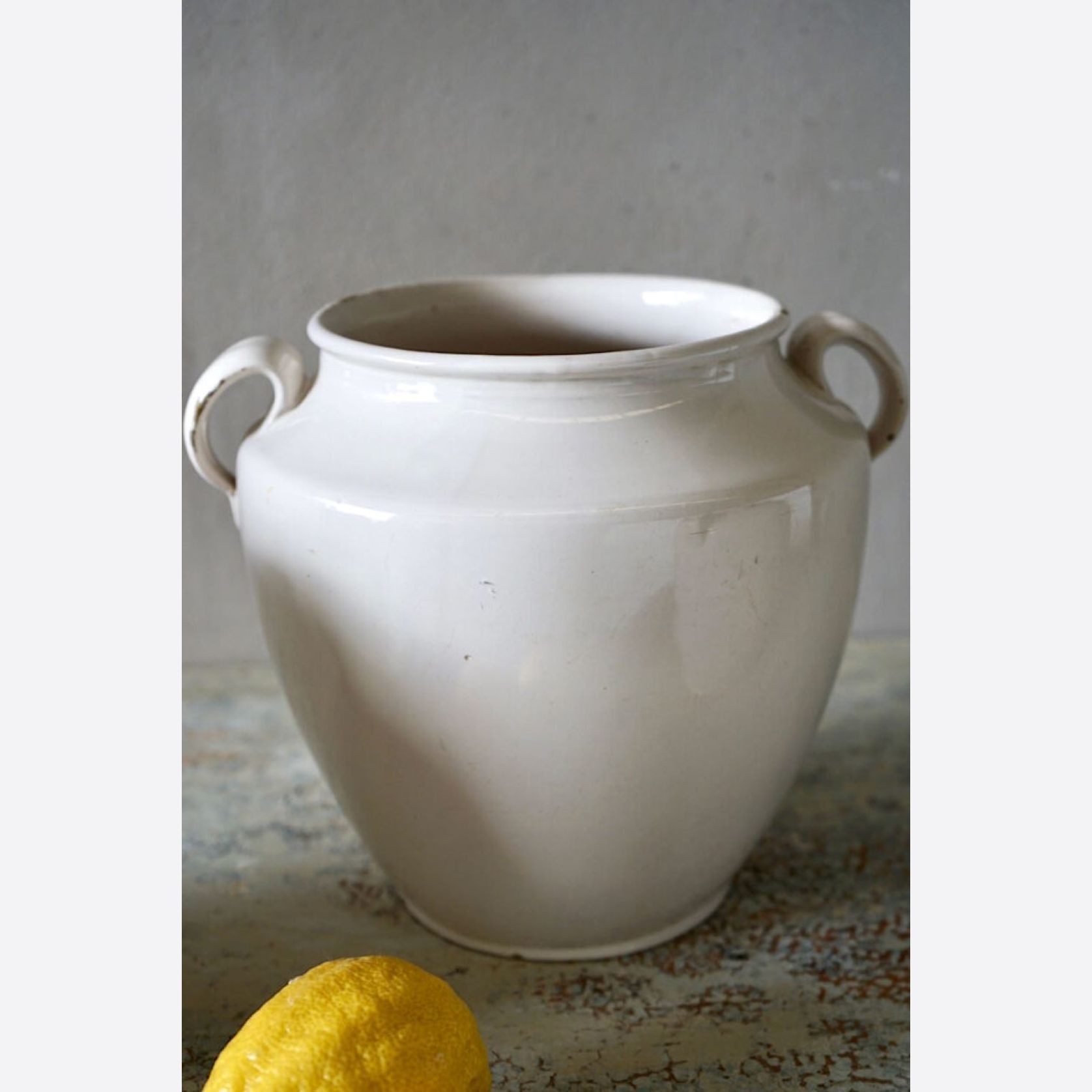 French Antique White Confit Pots gallery detail image