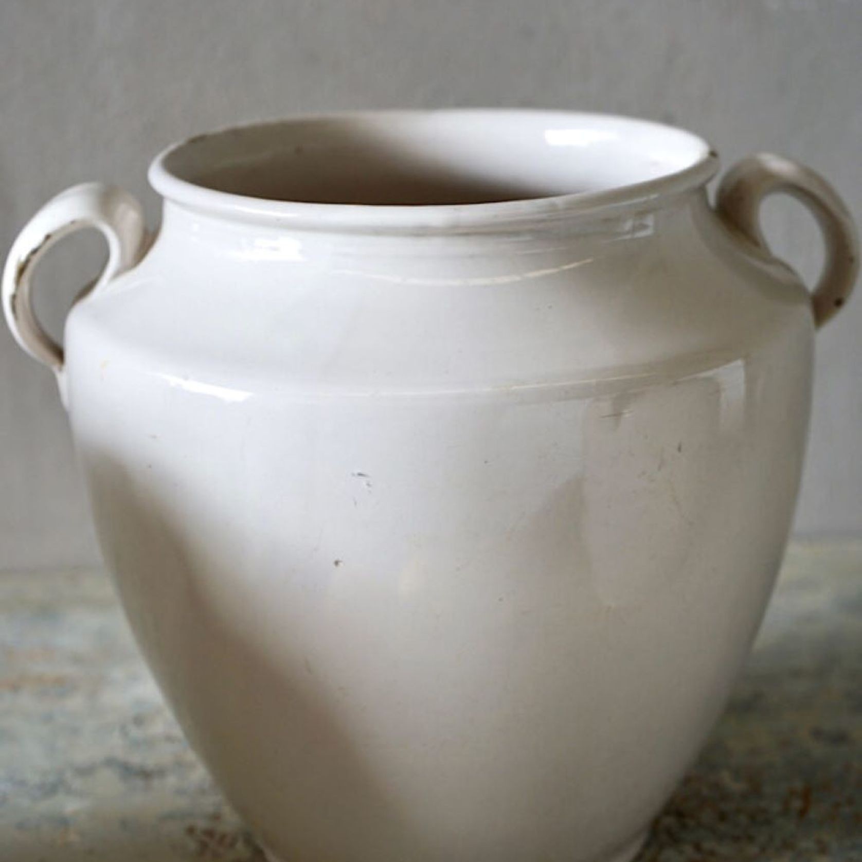 French Antique White Confit Pots gallery detail image