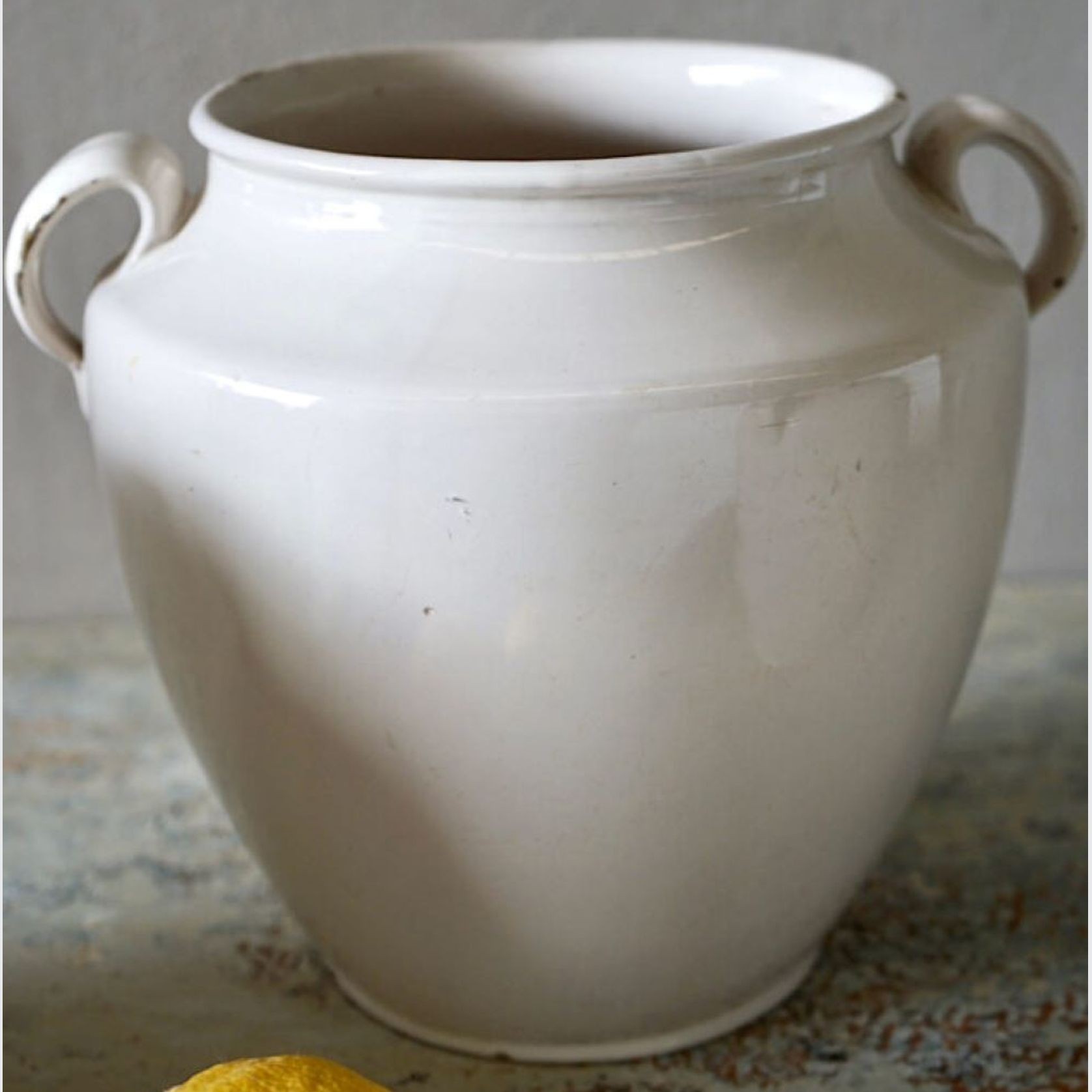 French Antique White Confit Pots gallery detail image