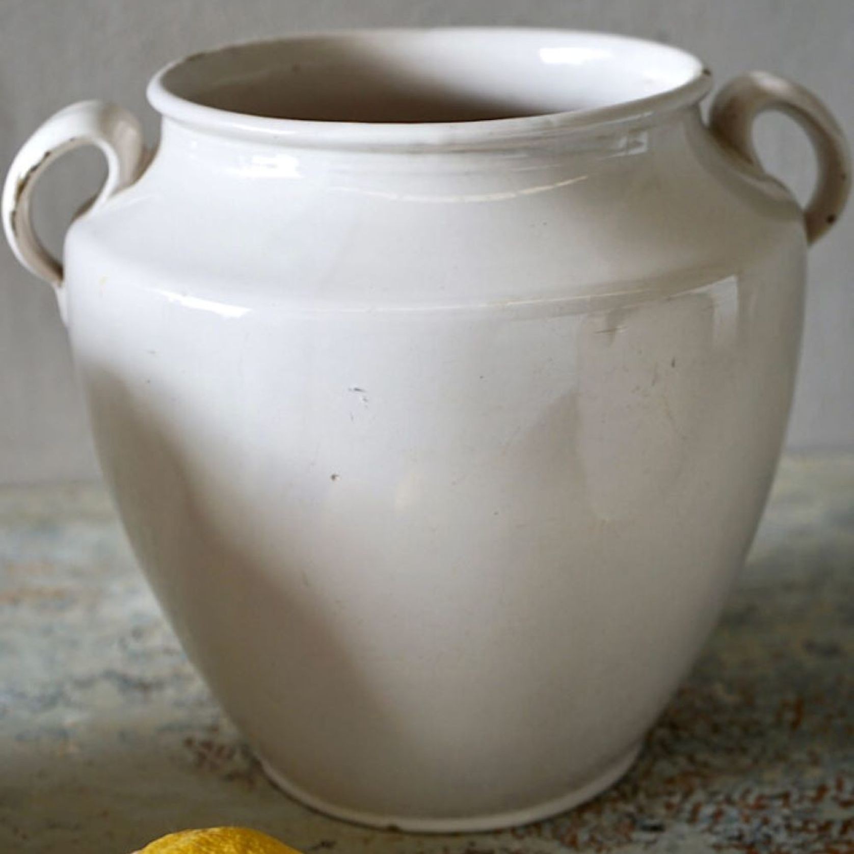 French Antique White Confit Pots gallery detail image