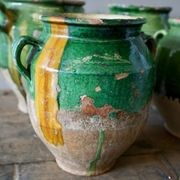 French Antique Green Confit Pots gallery detail image
