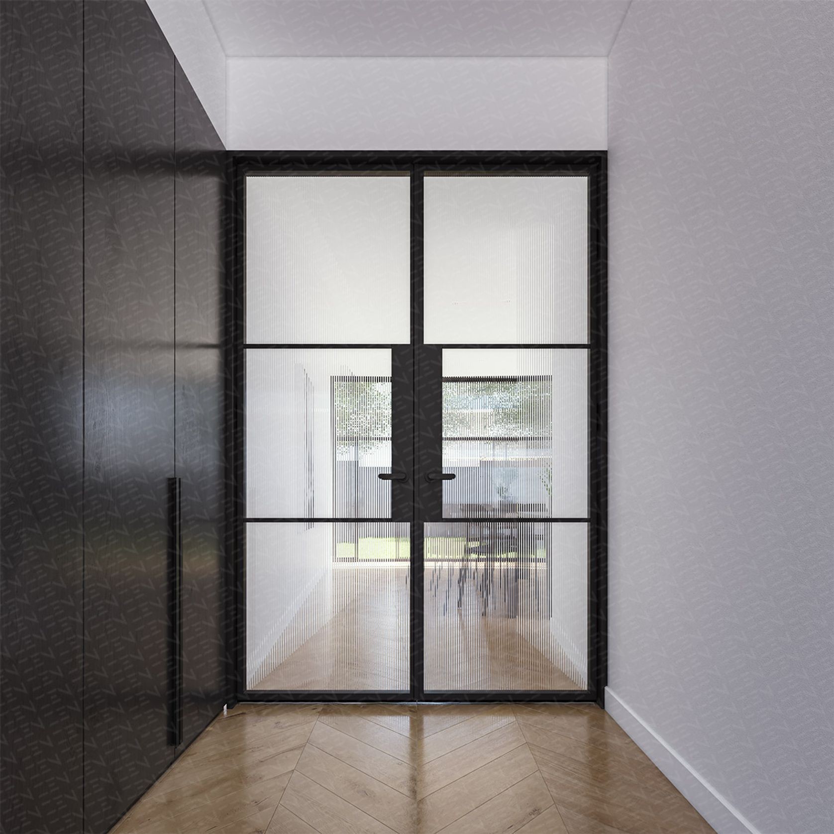 Internal Steel Frame Glass Doors - Galvanised FPS50 gallery detail image