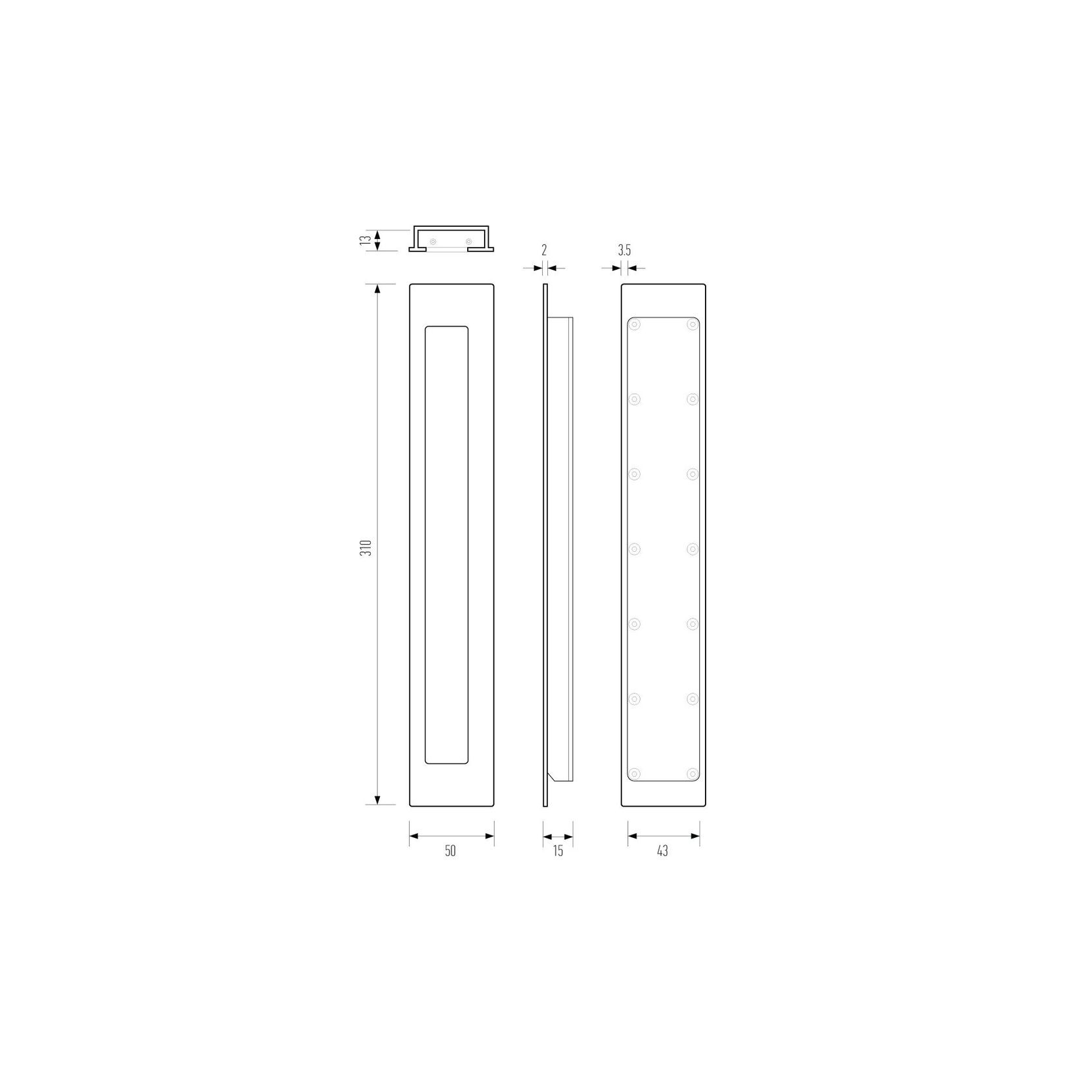 HB1475 310mm Offset Flush Pull gallery detail image