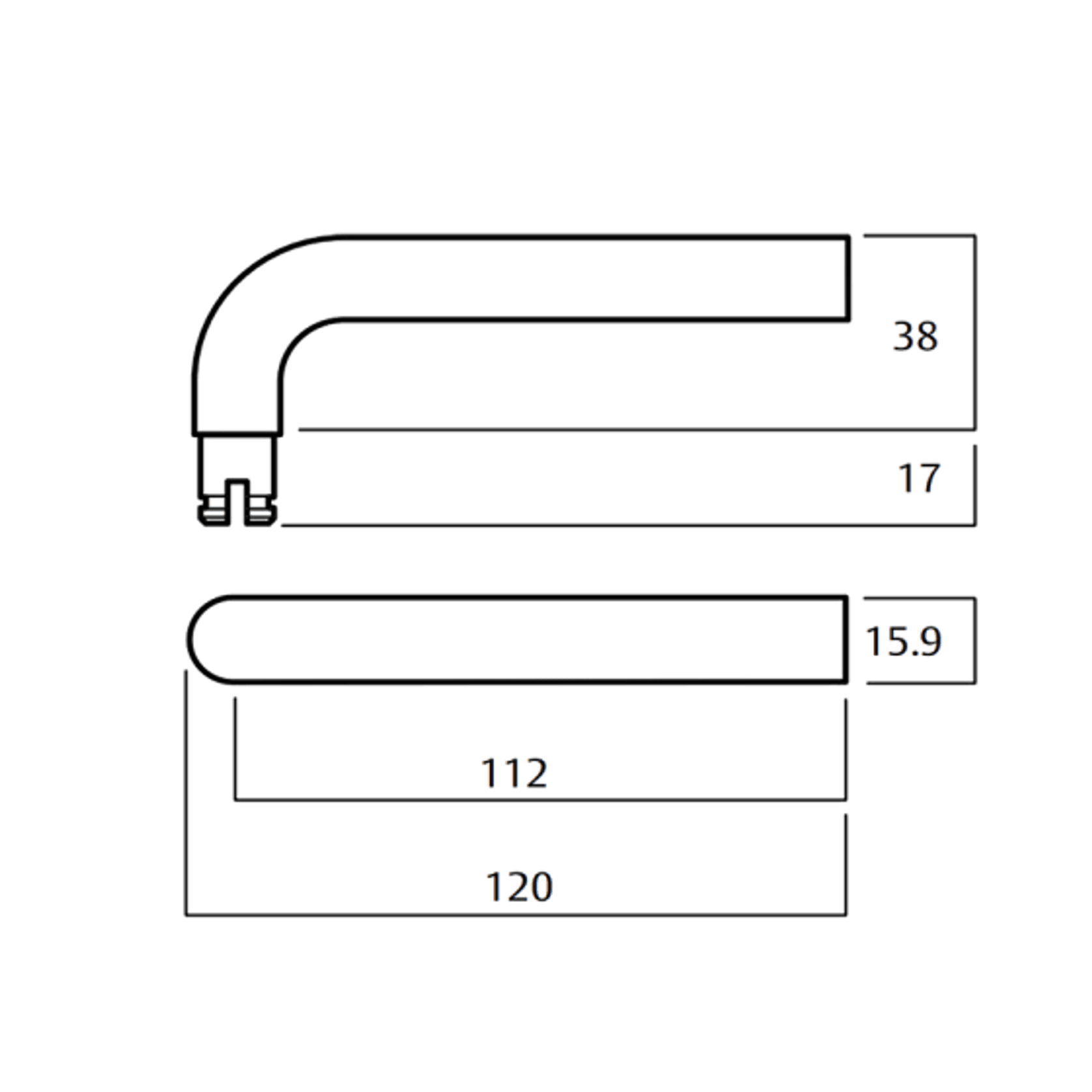 Lockwood 1220 Series Brass Door Handles gallery detail image