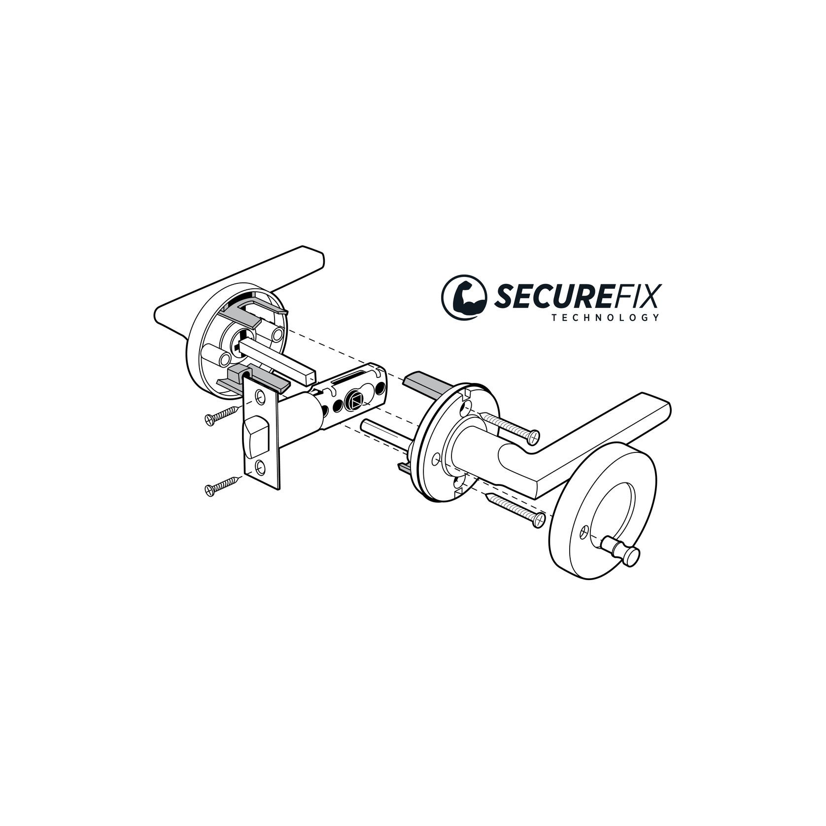 Fairlie Privacy Lever Handle SNP E17BK gallery detail image