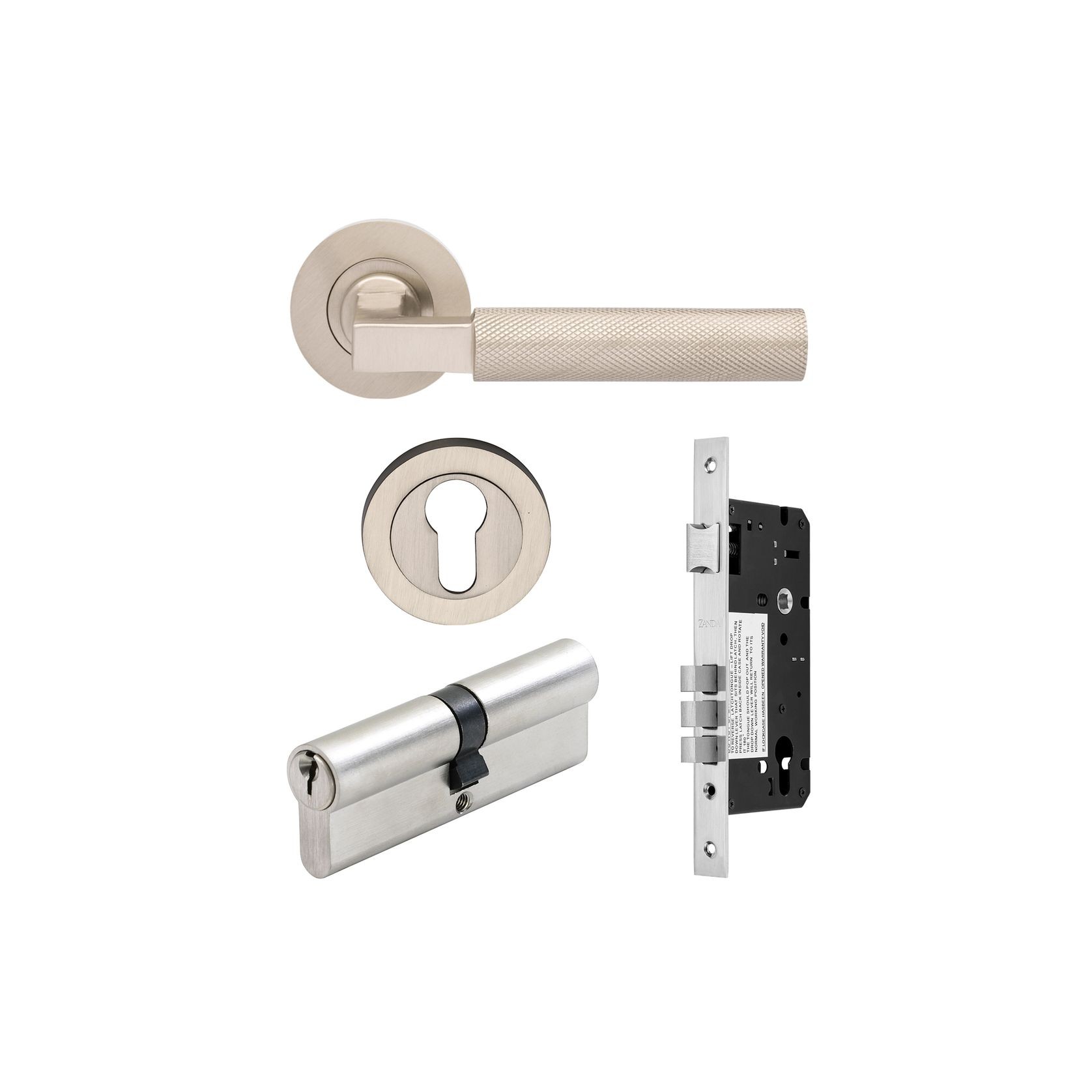 Zanda Zurich Door Handle Lever Set on Round Rose gallery detail image