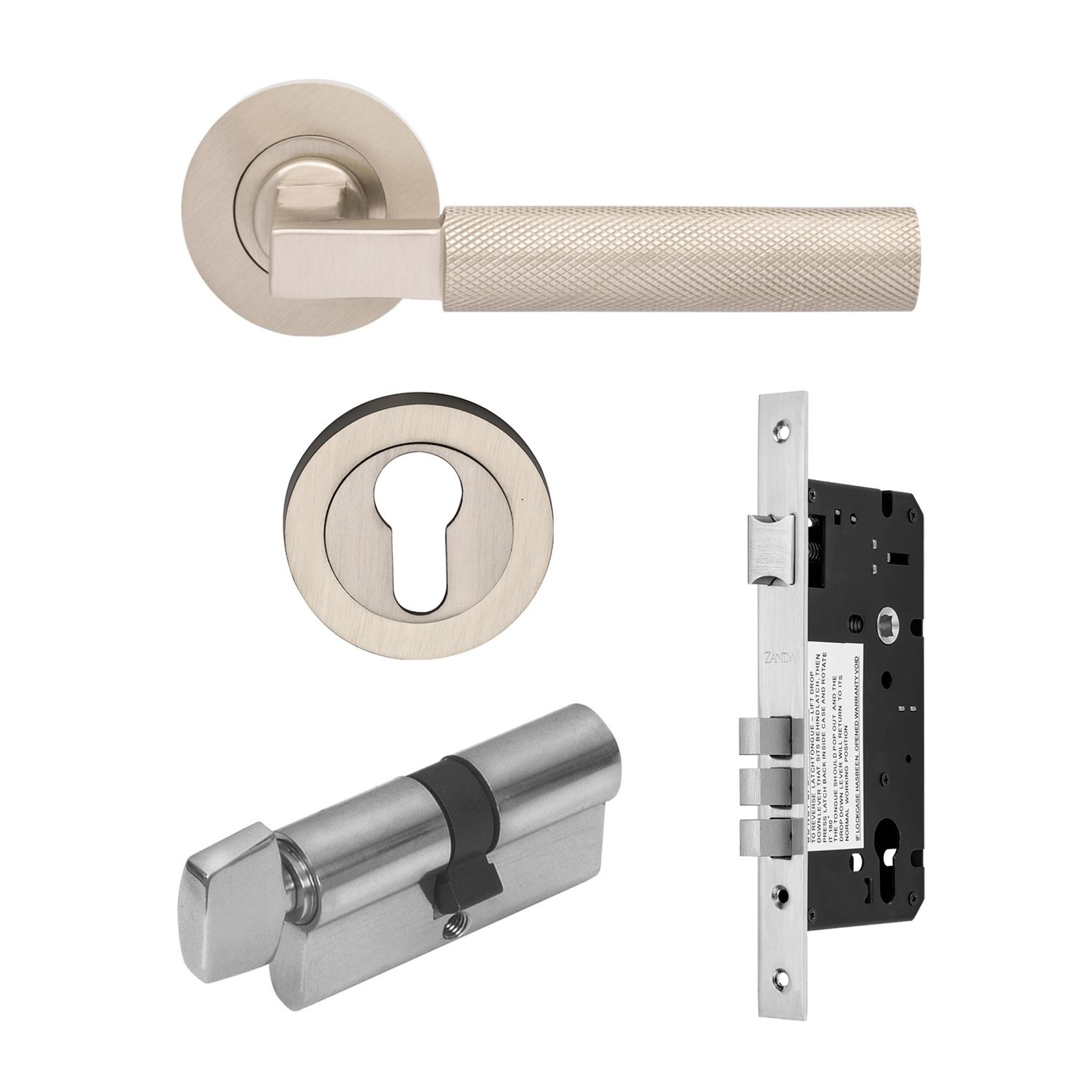 Zanda Zurich Door Handle Lever Set on Round Rose gallery detail image