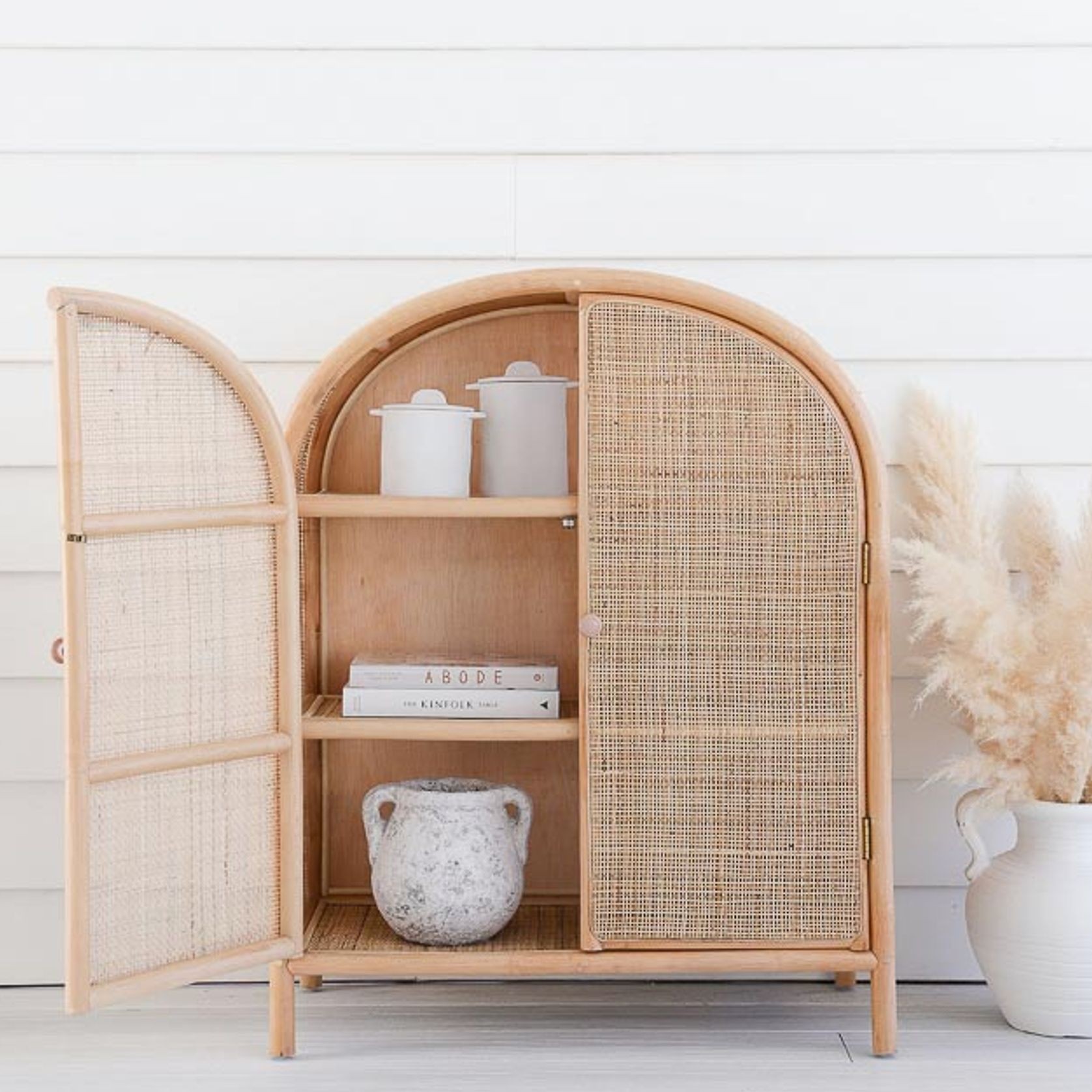 Rattan Arched Kids 2 Door Shelving gallery detail image