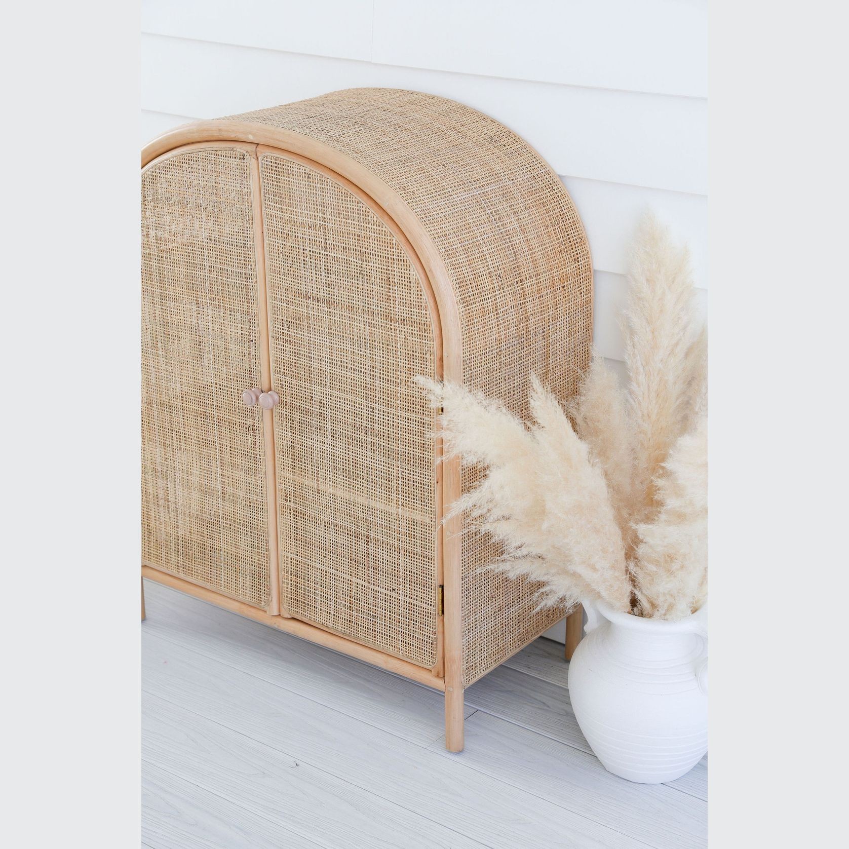Rattan Arched Kids 2 Door Shelving gallery detail image