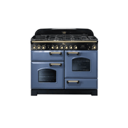 110cm Classic Deluxe 5 Burner Dual Fuel Range Cooker - Blue Stone/Brass gallery detail image