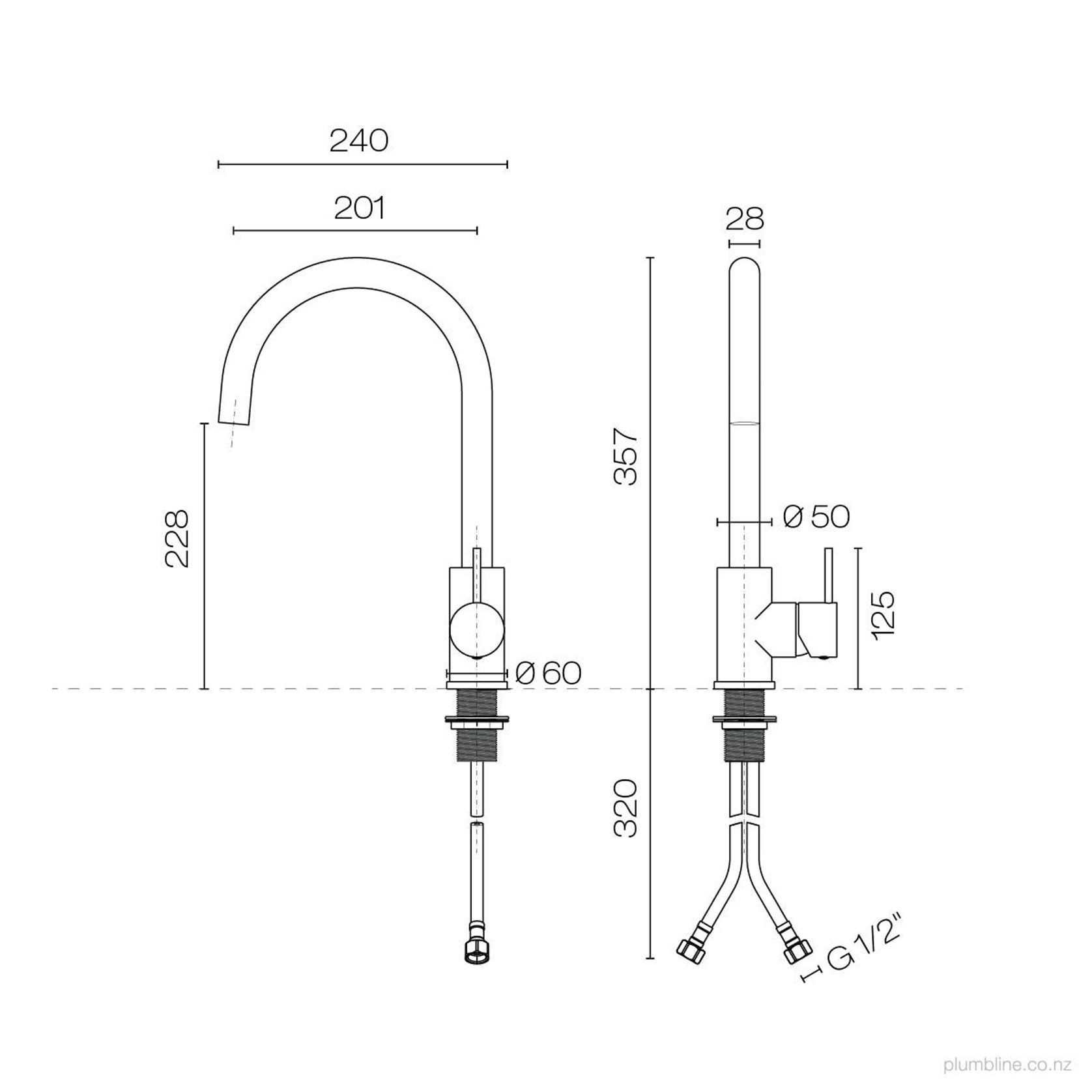 Oli 316 Kitchen Mixer Round Spout gallery detail image