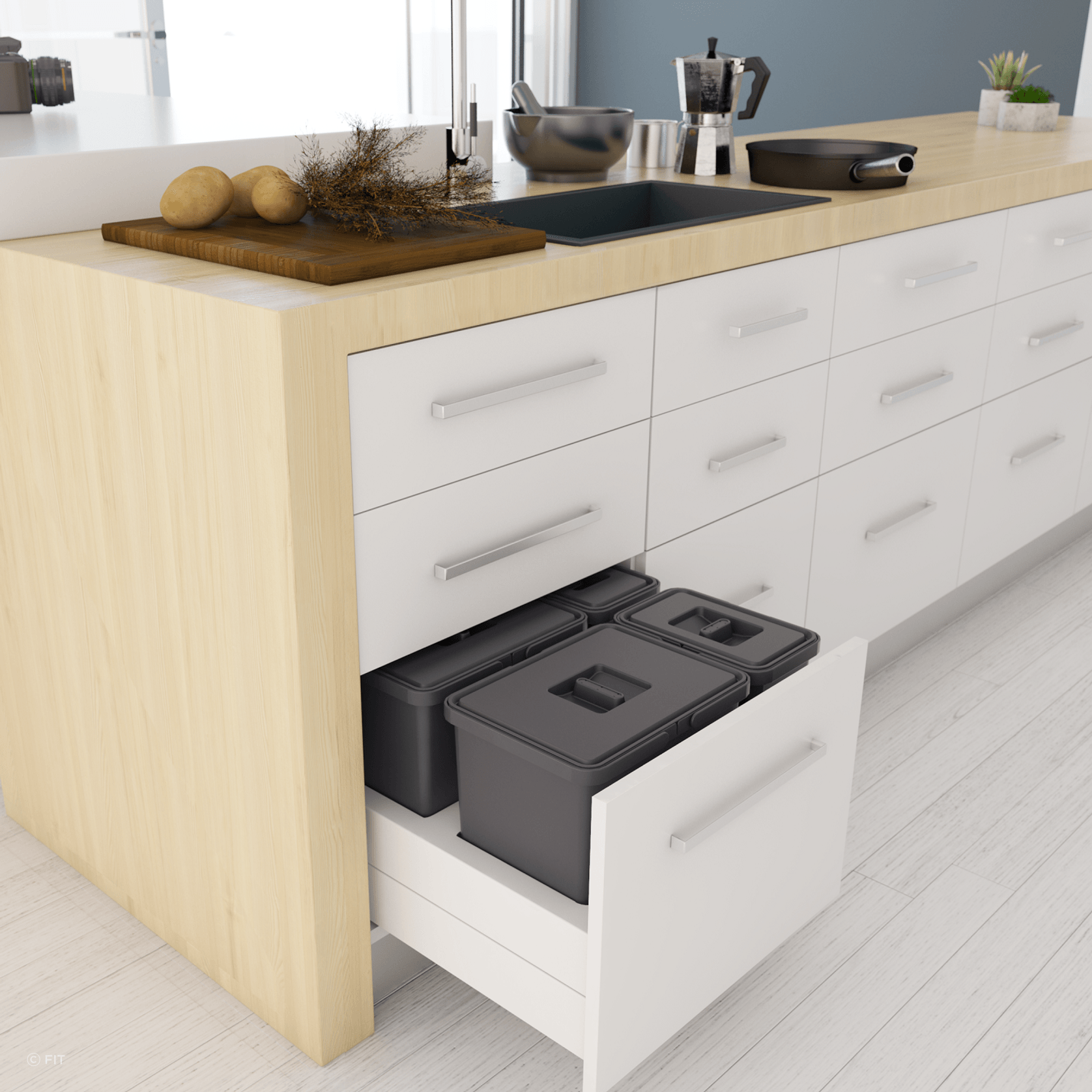 Tanova Kitchen Bin Frame & Buckets gallery detail image