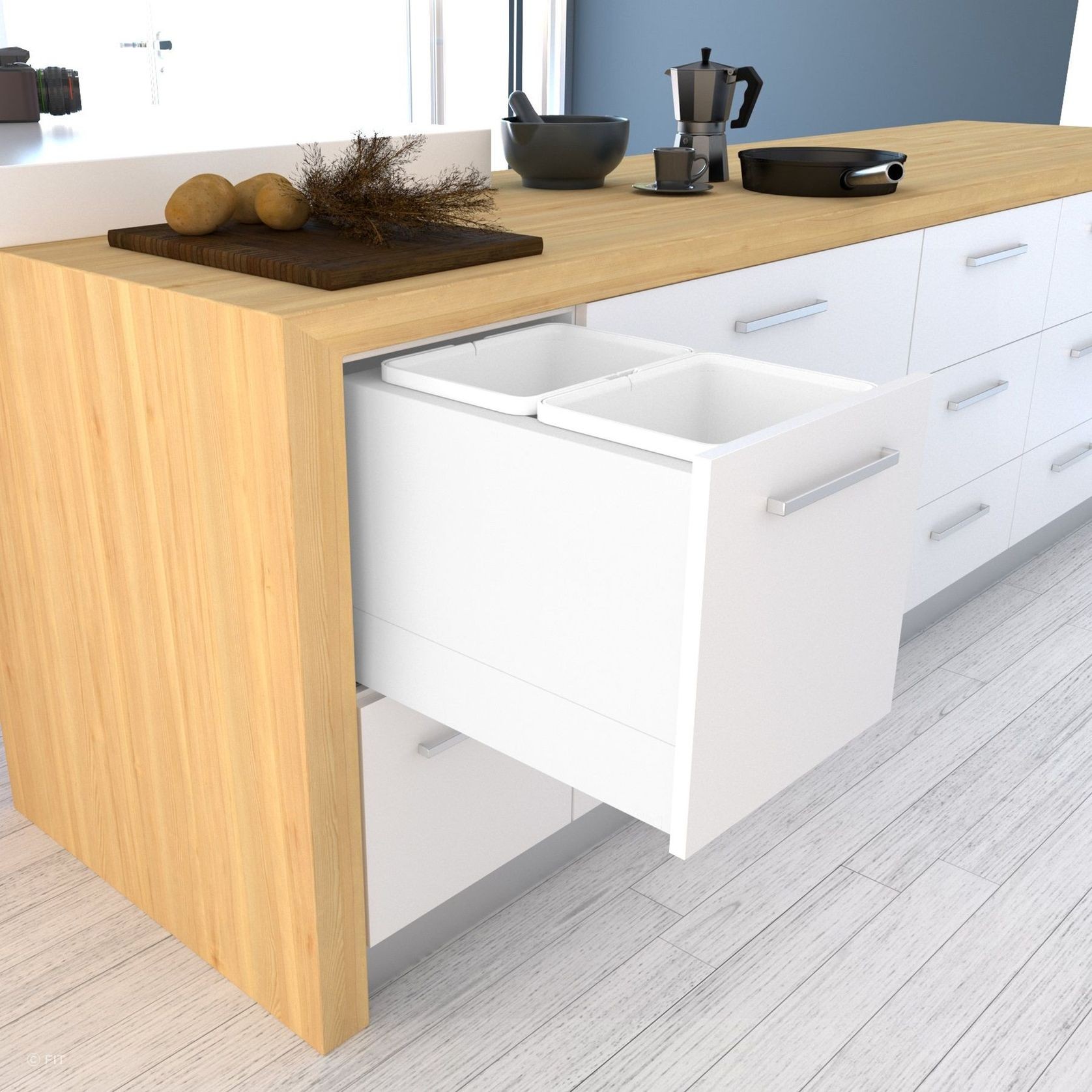 Tanova FLEX Kitchen Bin Solution For Slimline Drawers gallery detail image
