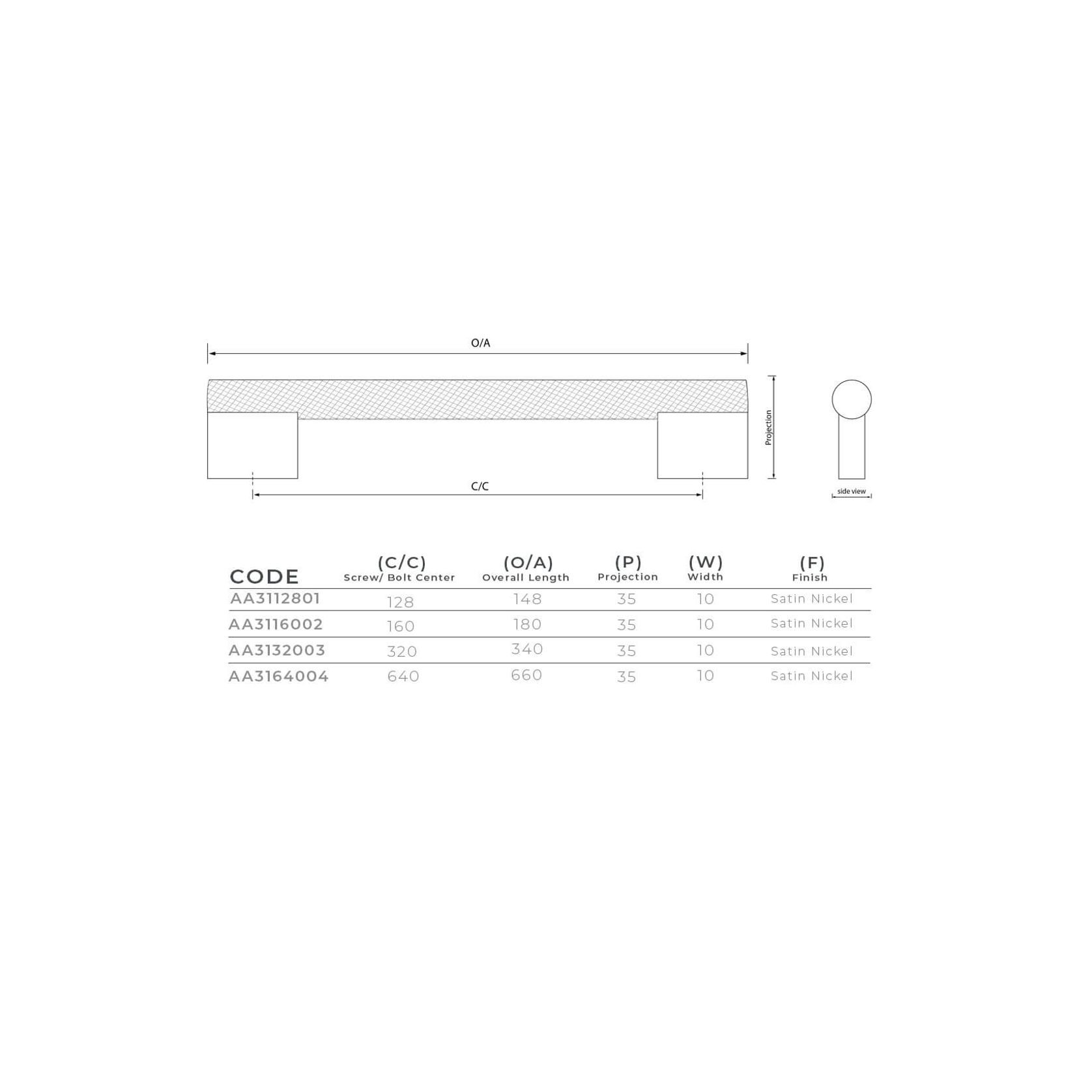 Palm Beach Knurled Kitchen Cabinet Handles gallery detail image