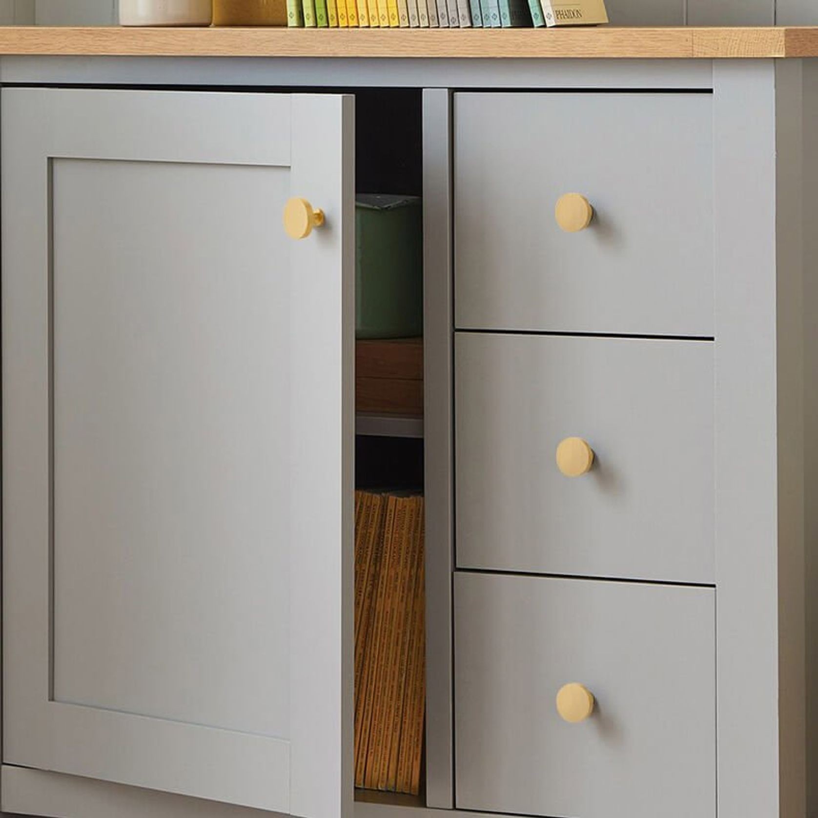 Solid Brass Kitchen Button Round Knobs gallery detail image