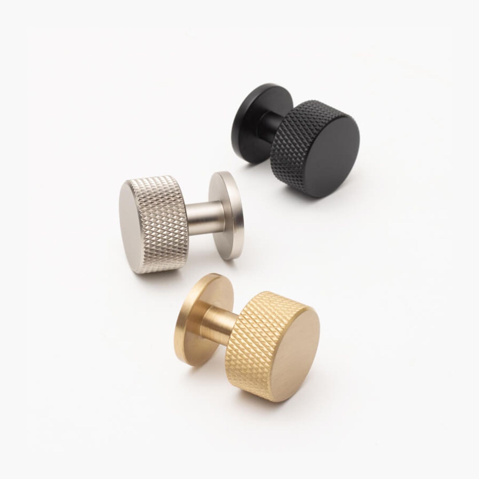 Solid Brass Knurled Kitchen Drawer Knobs gallery detail image