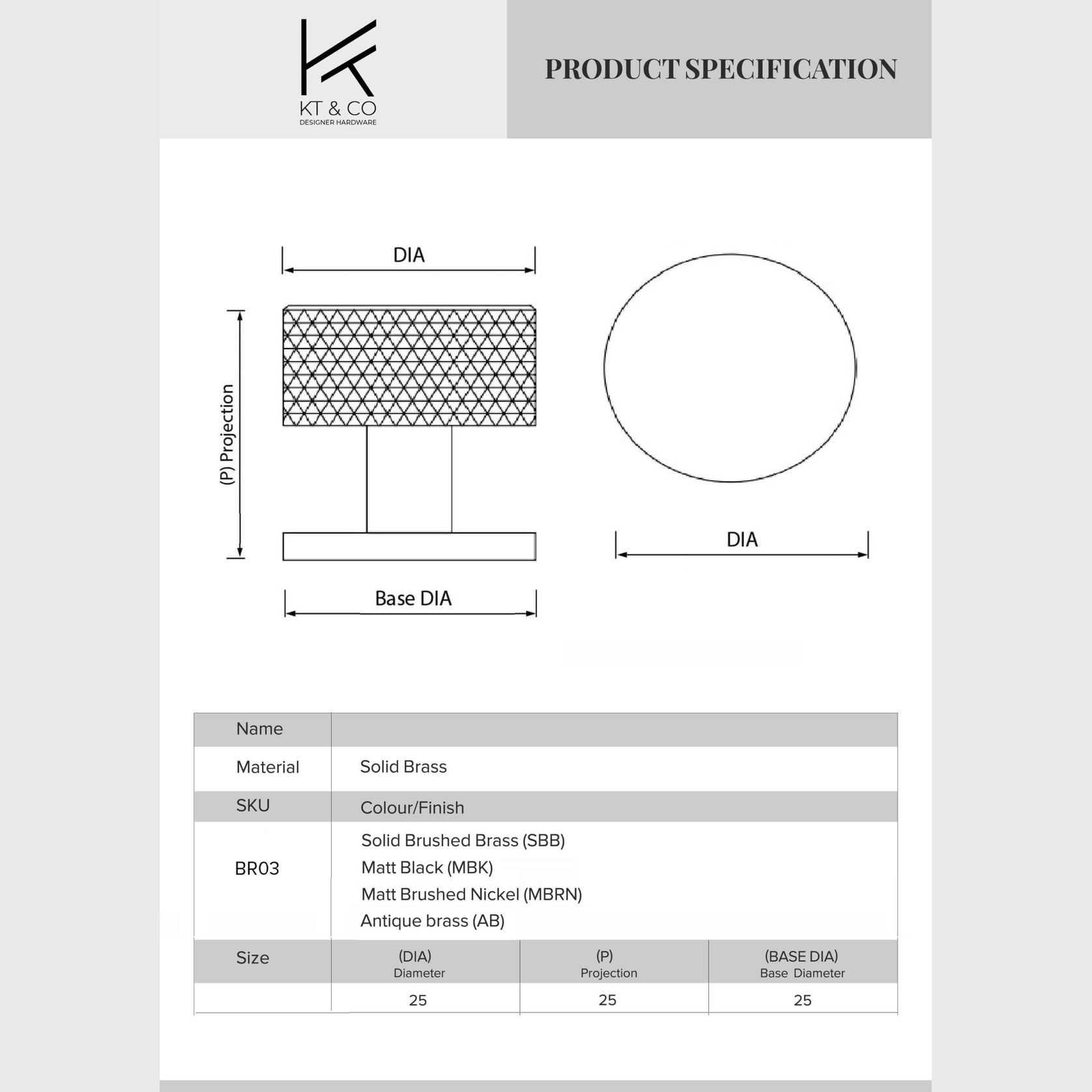 Solid Brass Knurled Kitchen Drawer Knobs gallery detail image