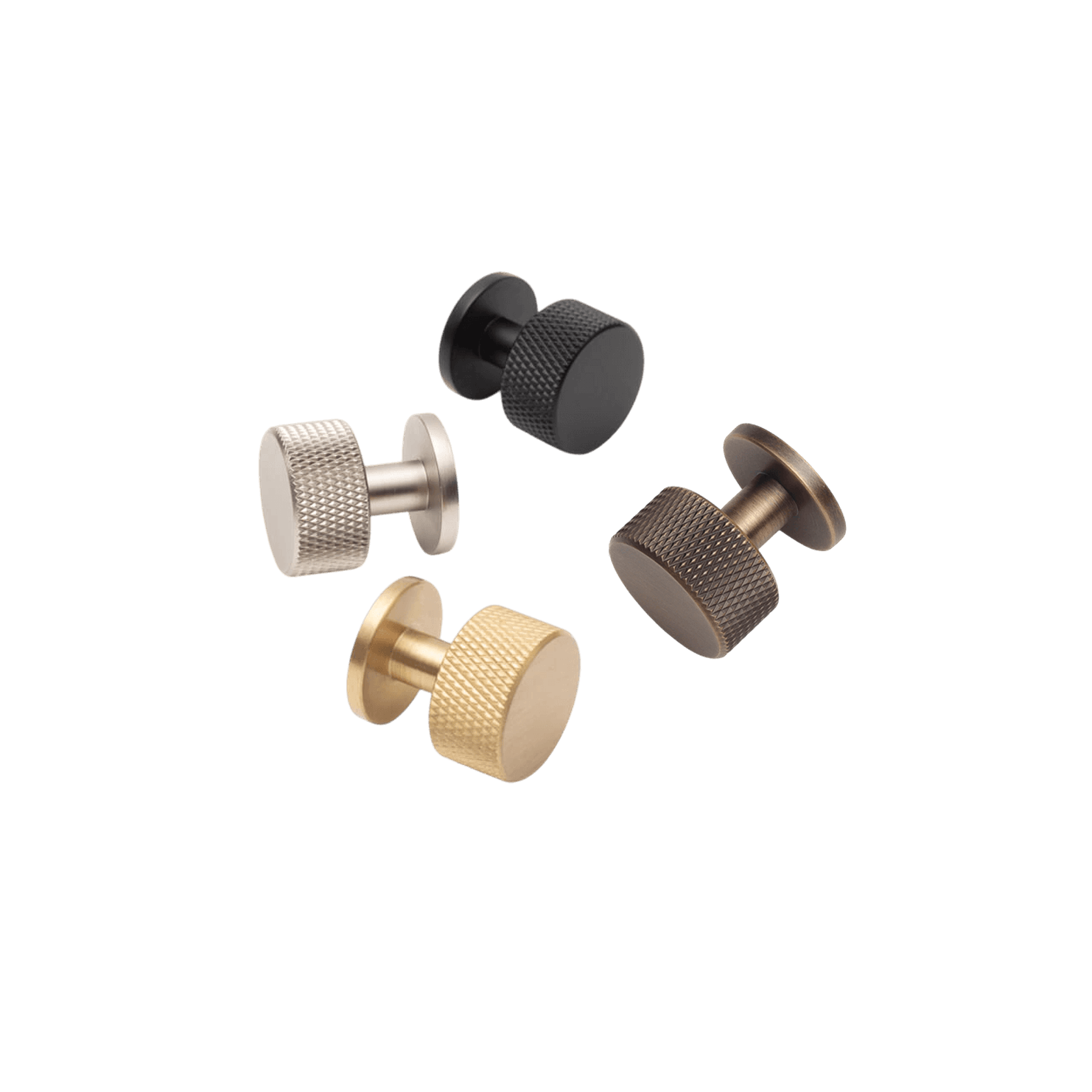 Solid Brass Knurled Kitchen Drawer Knobs gallery detail image