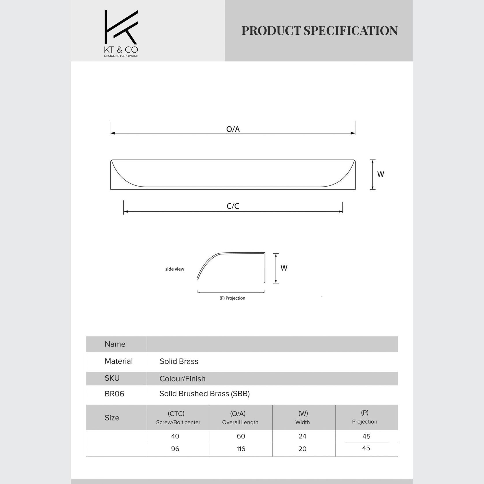 Round Brass Lip Pull Kitchen Handles gallery detail image