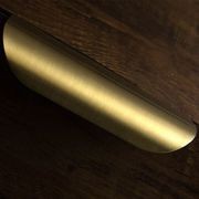 Round Brass Lip Pull Kitchen Handles gallery detail image