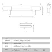 Leather and Solid Brass Drawer Handles gallery detail image