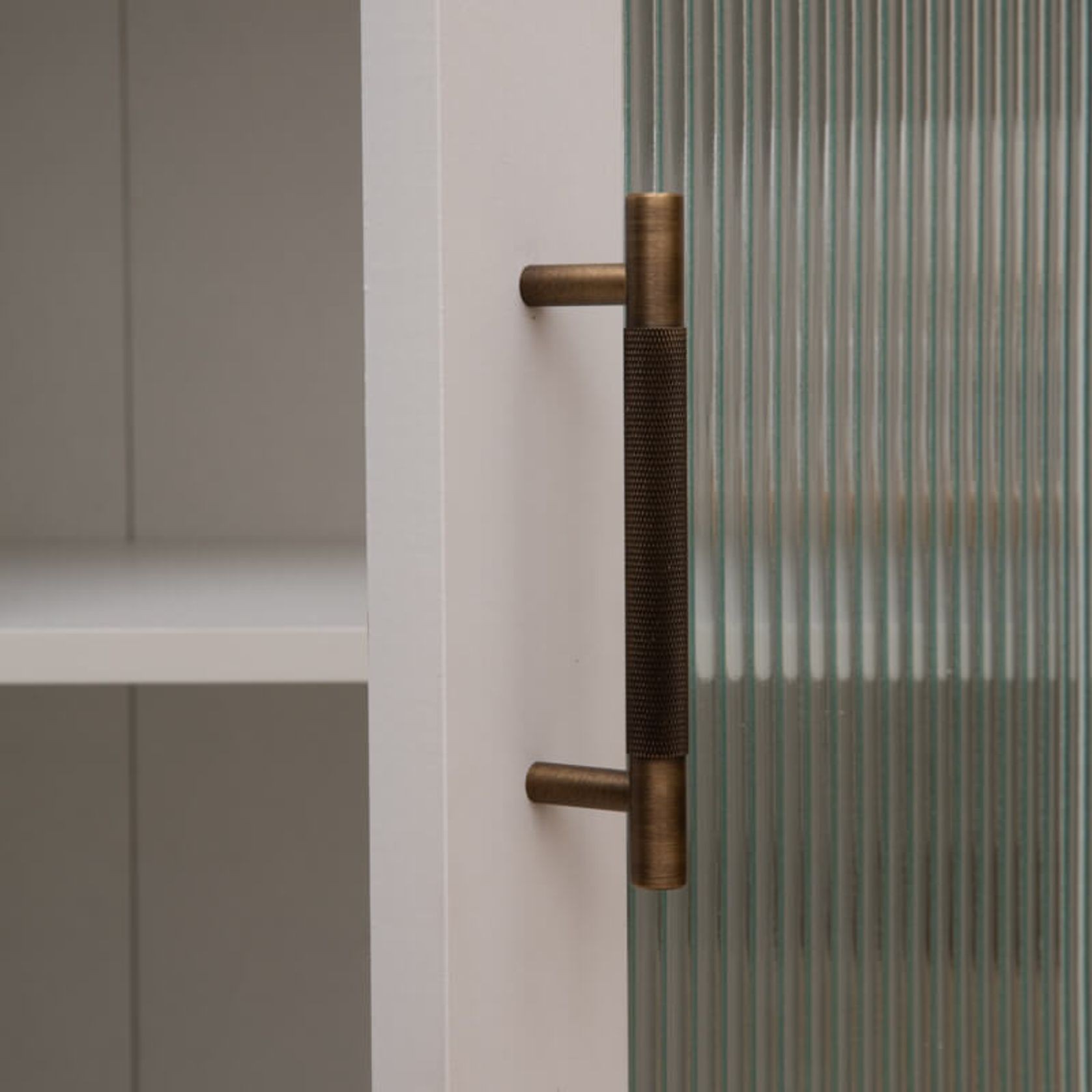 Kitchen Knurled handles solid Brass /aged antique brass Tallow Beach gallery detail image