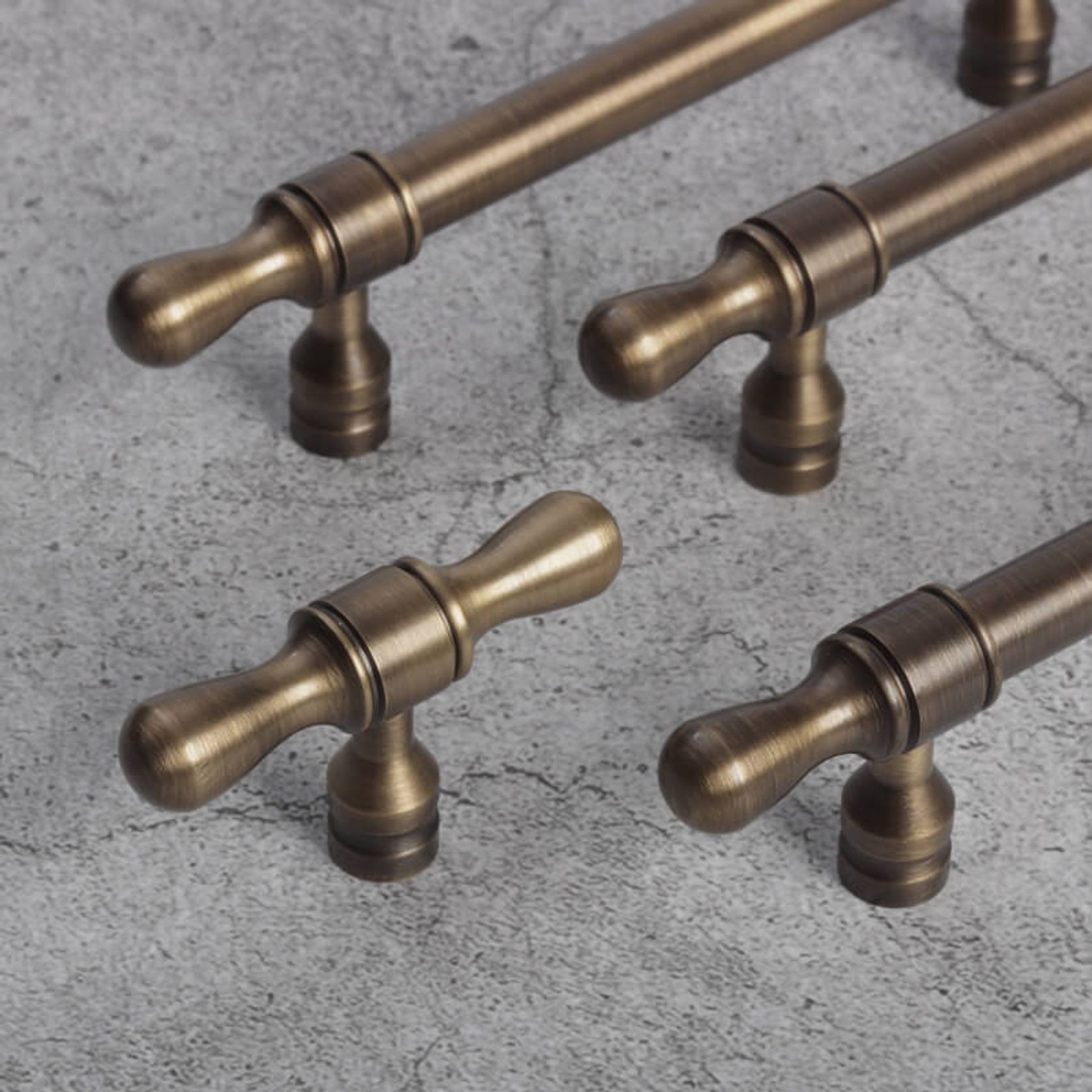 Clovelly Antique Brass Cabinet Handles gallery detail image