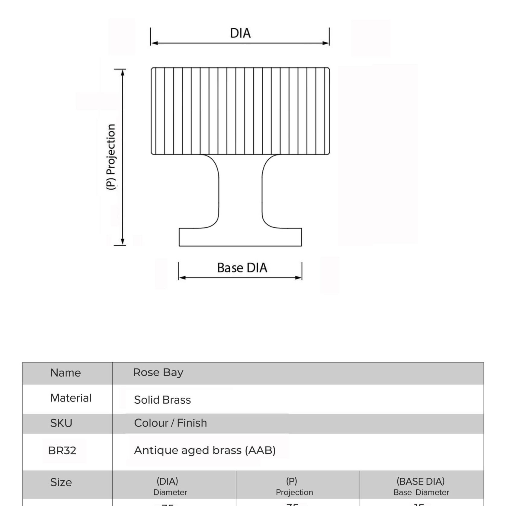 KT&CO Kitchen drawer knobs antique aged brass Rose Bay gallery detail image