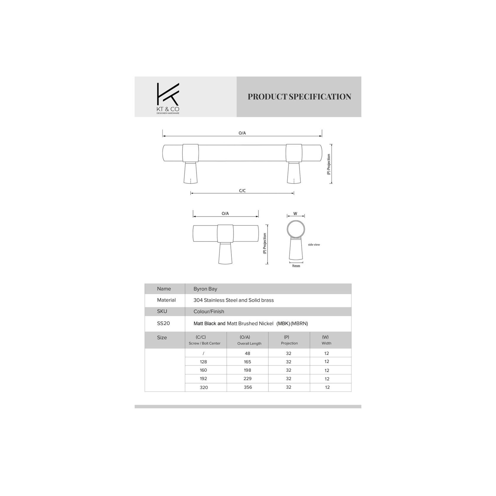 Byron Bay Black and Nickel Pull Handles gallery detail image