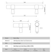 Byron Bay Black and Brass Pull Handles gallery detail image