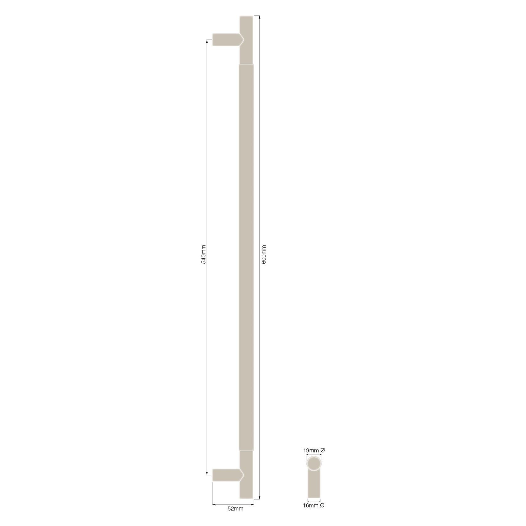 Textured Solid Brass Pull Handle - Diamond Knurled gallery detail image