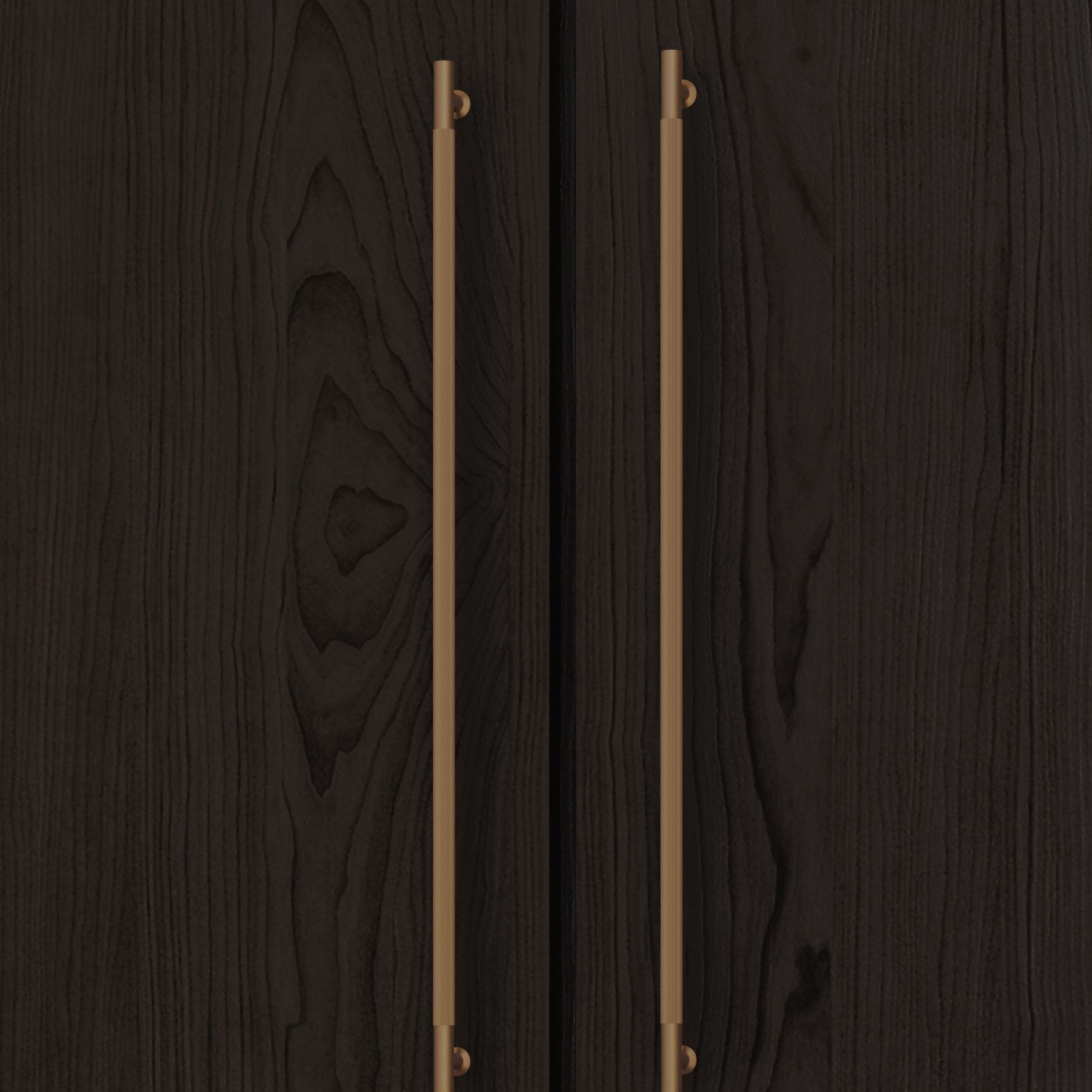 Textured Solid Brass Pull Handle - Linear Knurled gallery detail image