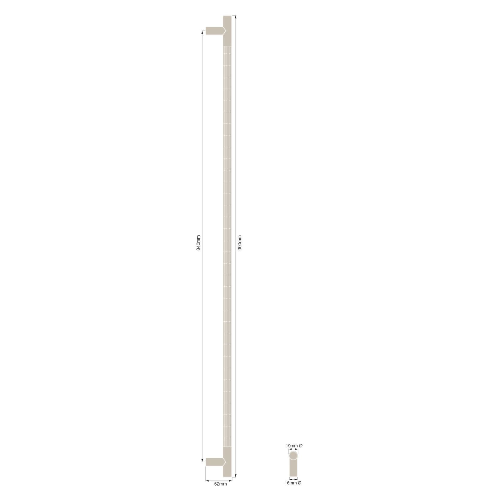 Textured Solid Brass Pull Handle - Linear Knurled gallery detail image