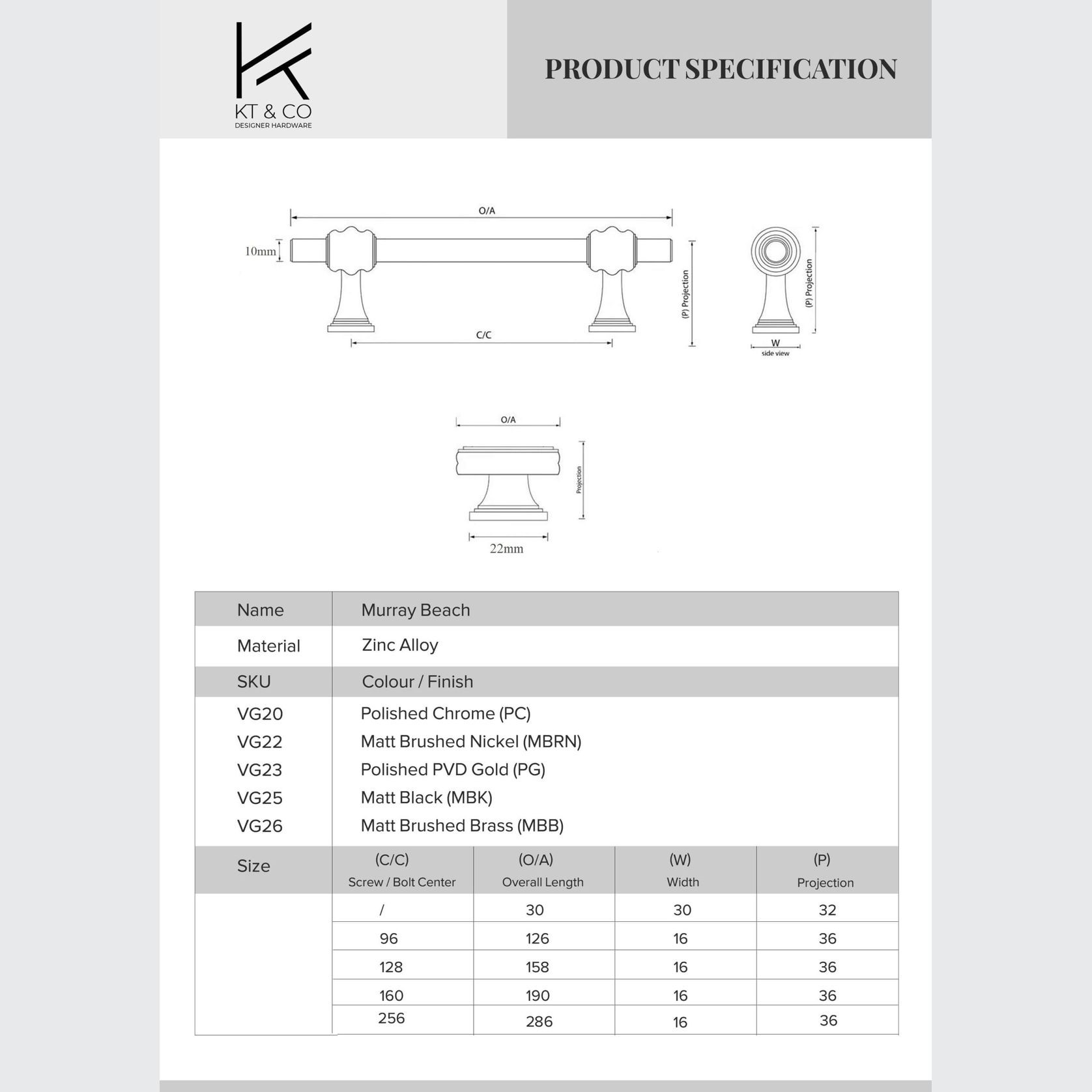 Hamilton murray beach Kitchen Handles gallery detail image