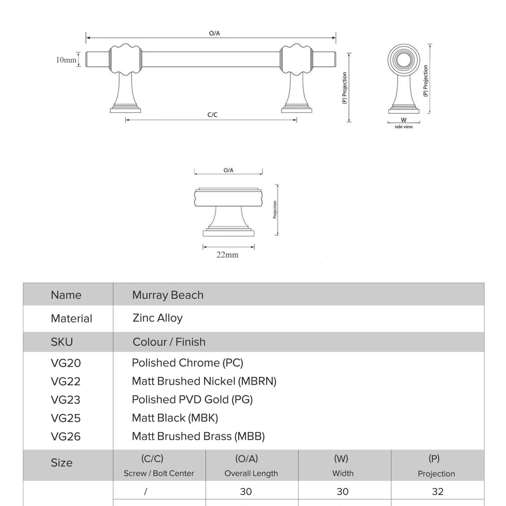 Hamilton murray beach Kitchen Handles gallery detail image