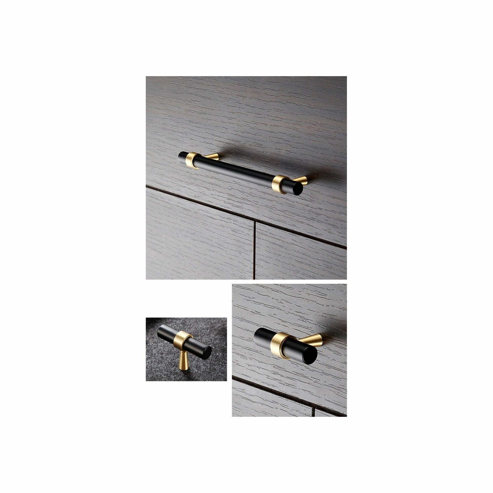 Byron Bay Black and Brass Pull Handles gallery detail image