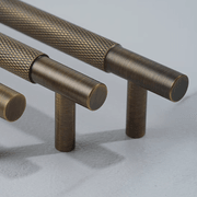 Kitchen Knurled handles solid Brass /aged antique brass Tallow Beach gallery detail image
