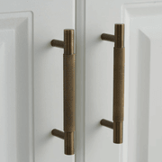Kitchen Knurled handles solid Brass /aged antique brass Tallow Beach gallery detail image