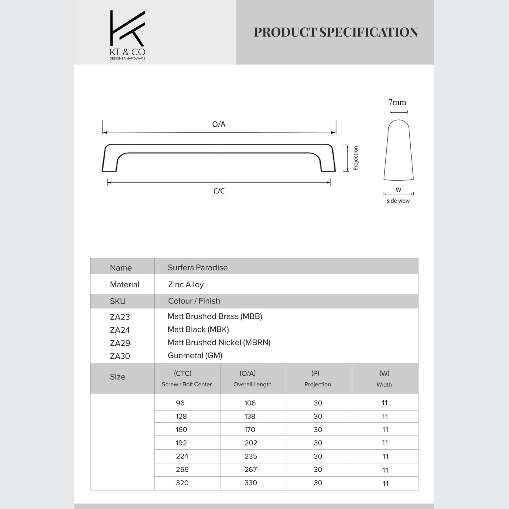 Surfers Paradise Contemporary Bar Handles gallery detail image