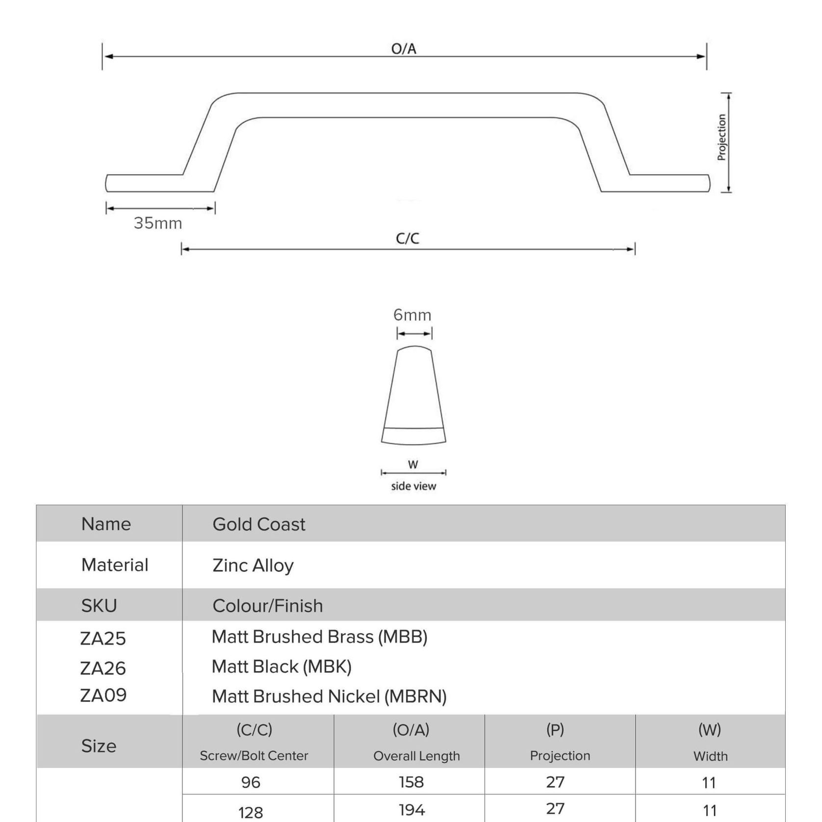 Gold Coast Modern D-Shape Kitchen Handles gallery detail image