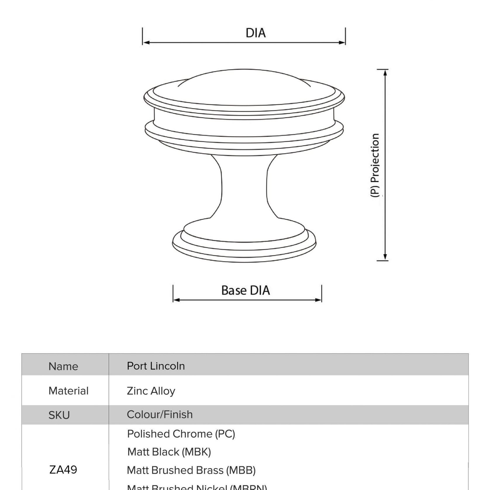 Port Lincoln Contemporary Drawer Knobs gallery detail image