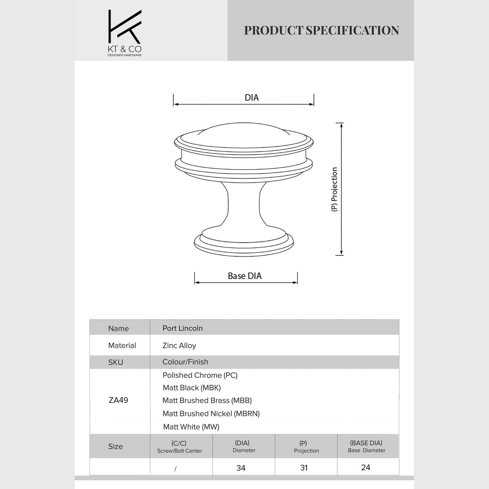 Port Lincoln Contemporary Drawer Knobs gallery detail image