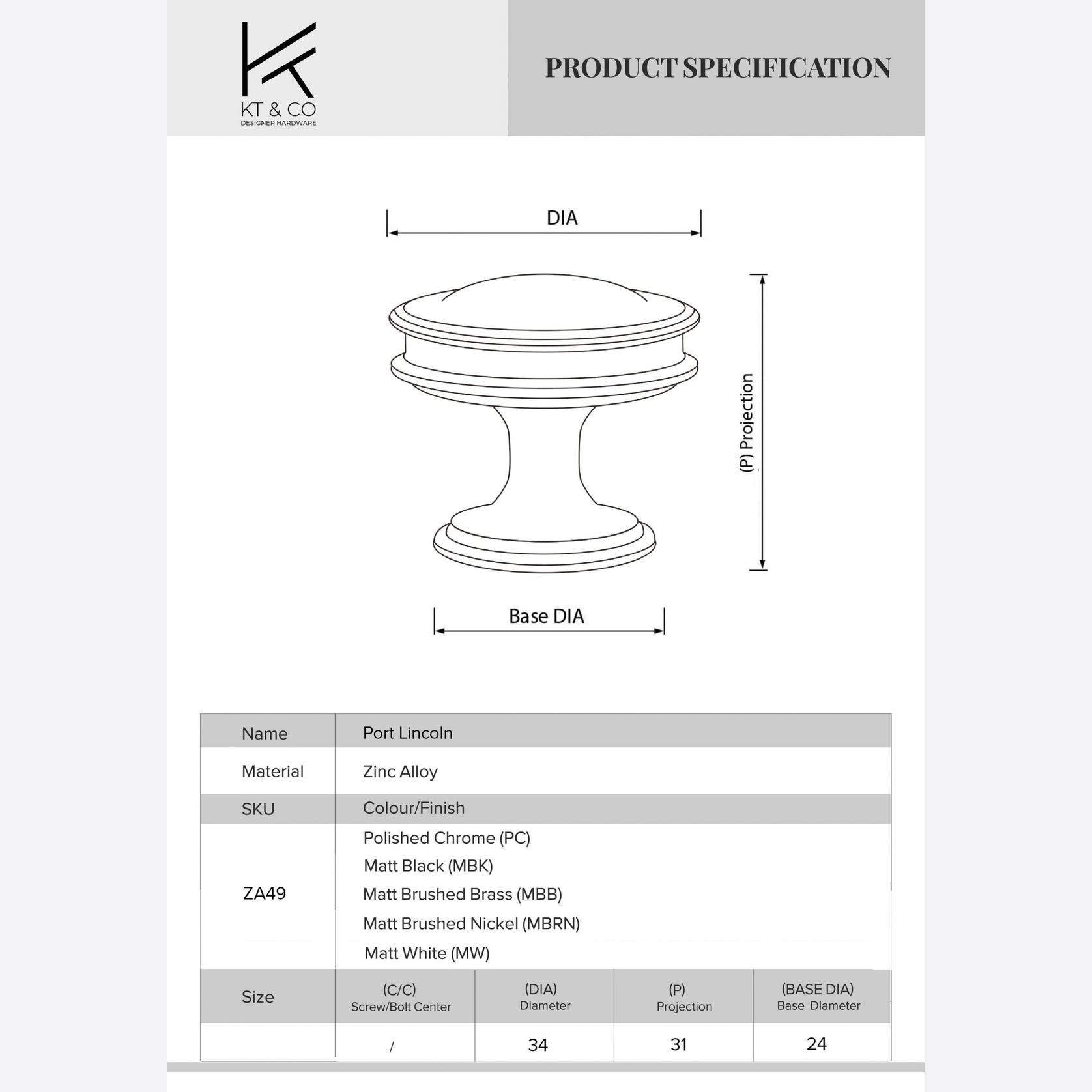Port Lincoln Contemporary Drawer Knobs gallery detail image