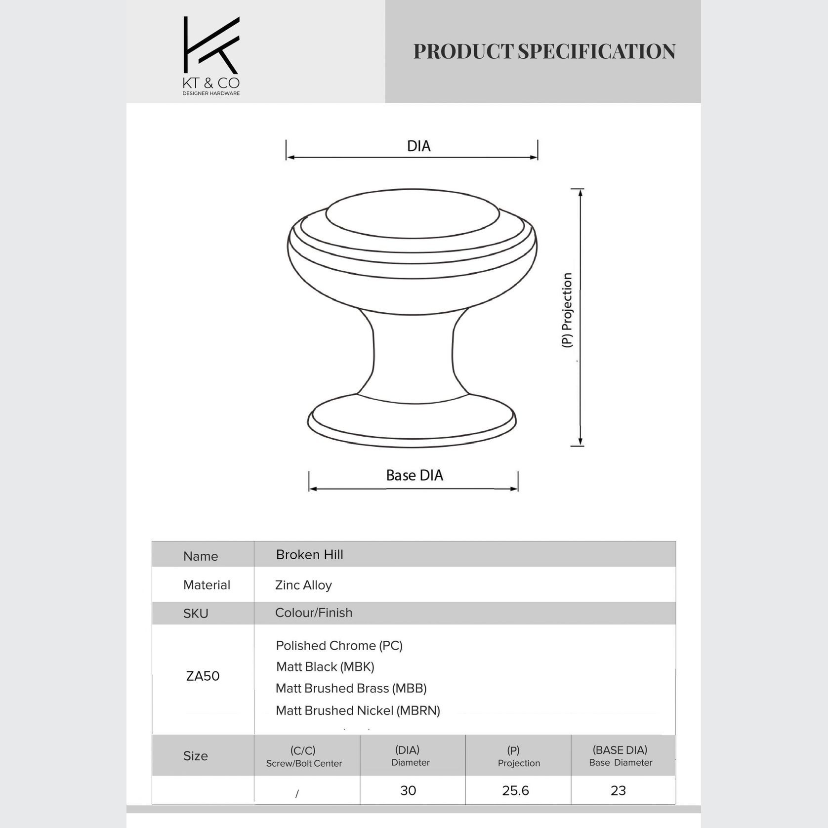 Broken Hill Classic Round Drawer Knobs gallery detail image