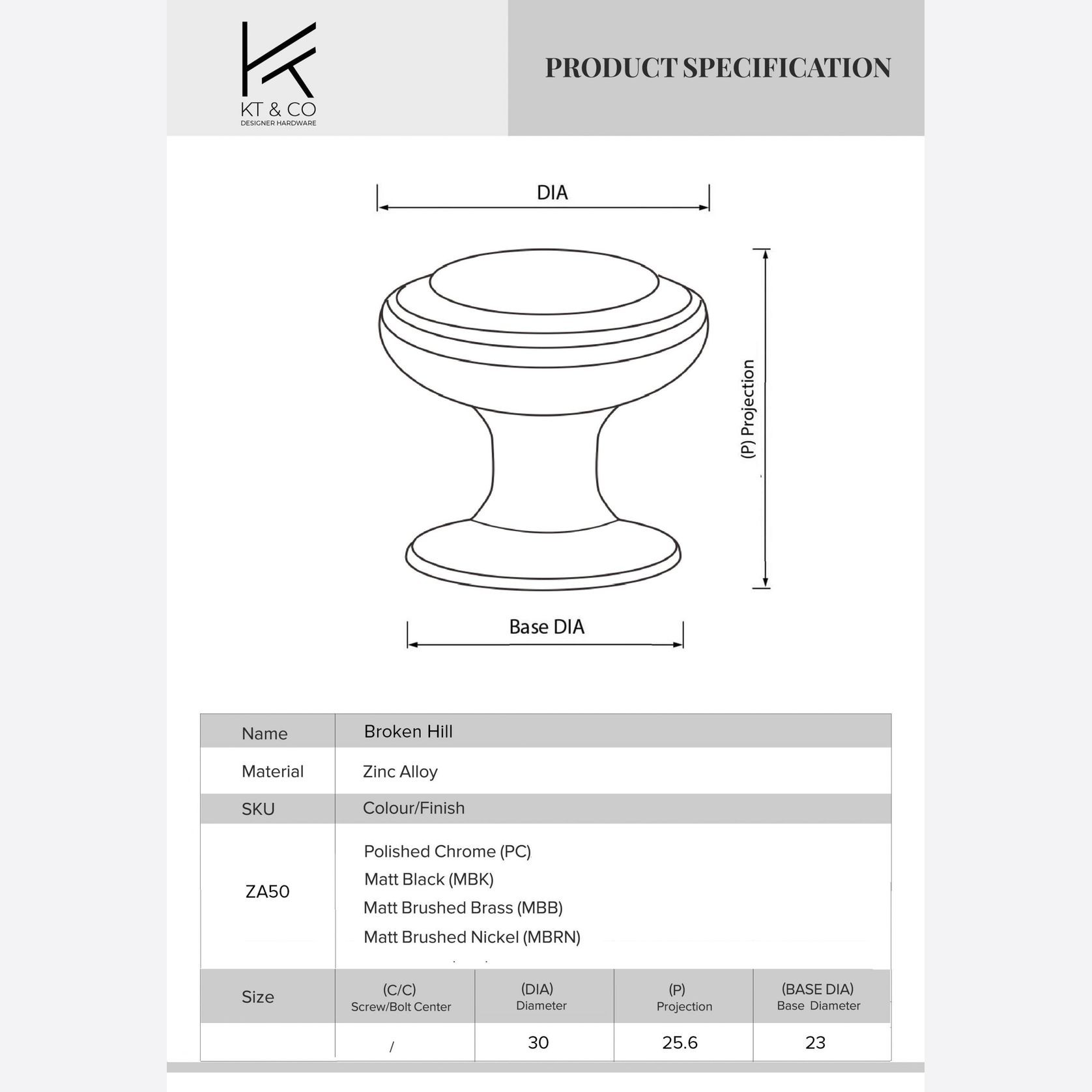 Broken Hill Classic Round Drawer Knobs gallery detail image